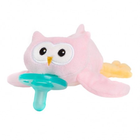 WubbaNub, Infant Pacifier, Pink Owl, 0-6 Months, 1 Pacifier