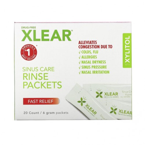 Xlear, 부비강 케어 세척 팩, 신속한 완화, 20개입, 각 6g