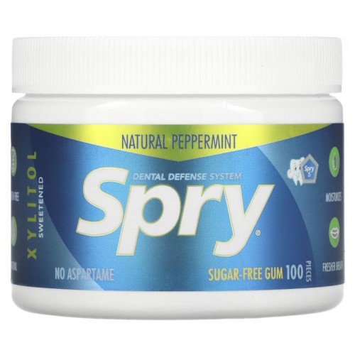 Xlear, Spry, 츄잉껌, 페퍼민트, 무설탕, 100개(108g)