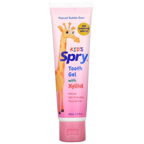 Xlear, 어린이용 Spry, 양치용 젤, 자일리톨 함유, 3개월 이상, 천연 풍선껌, 60ml(2.0fl oz)