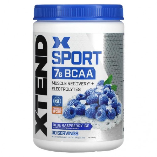 Xtend, Sport, 7G BCAA, 블루 라즈베리 아이스, 345g(12.2oz)