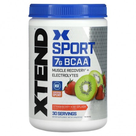 Xtend, Sport, 7G BCAA, 딸기 키위 스플래시, 345g(12.2oz)