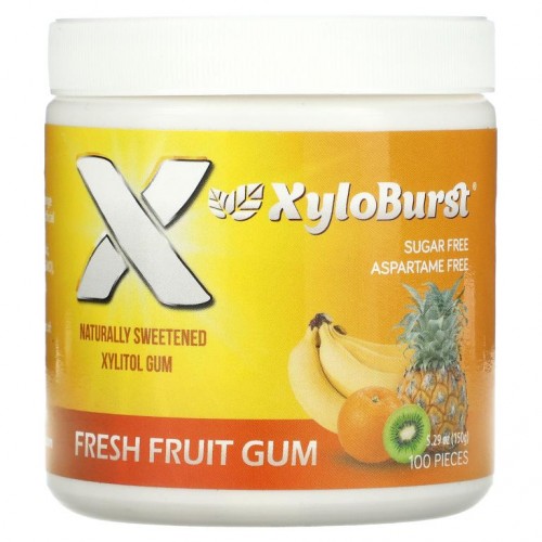 Xyloburst, 자일리톨 츄잉 껌, 신선 과일, 150g(5.29oz), 100개
