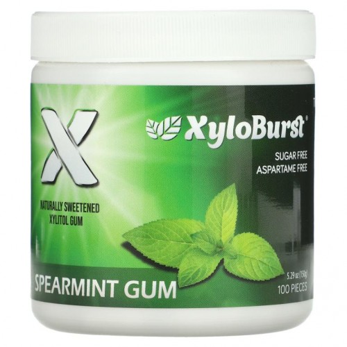 Xyloburst, 자일리톨 츄잉껌, 스피아민트, 5.29 oz (150 g), 100개입