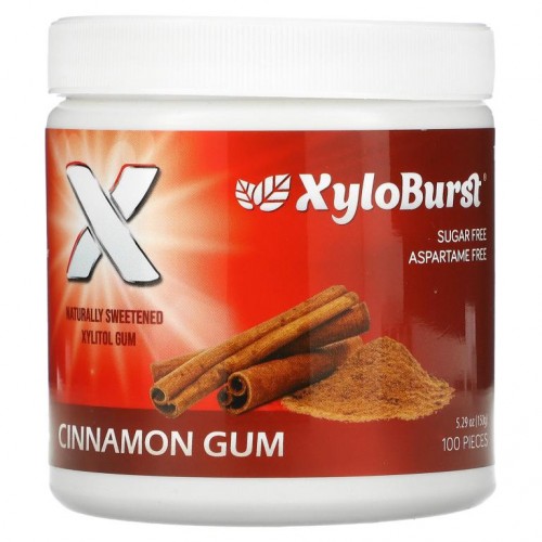 Xyloburst, 자일리톨 츄잉껌, 시나몬, 5.29 oz (150 g), 100개