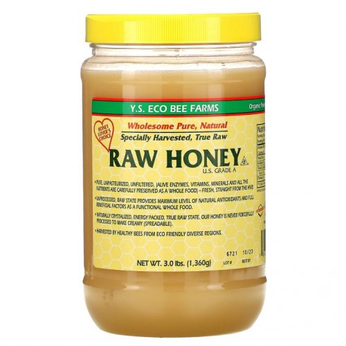 Y.S. Eco Bee Farms, 생꿀, 1,360g(3.0 lbs)