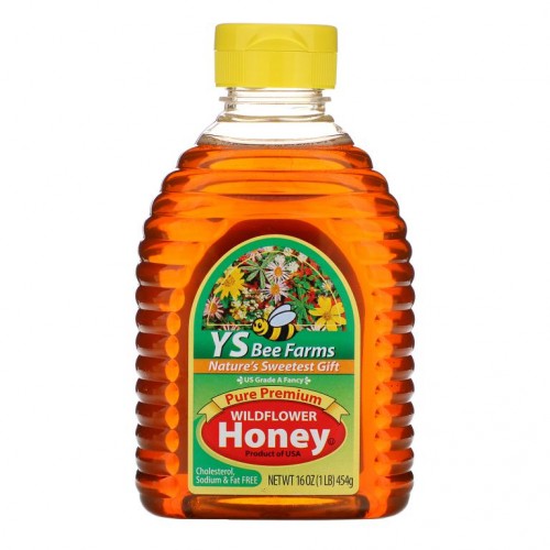 Y.S. Eco Bee Farms, 순수 프리미엄 야생화 꿀, 16 oz(454 g)