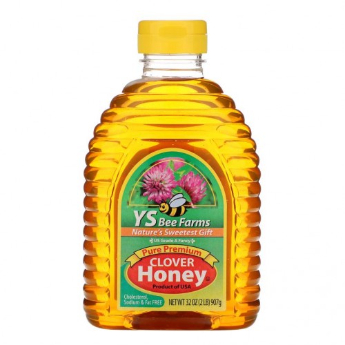 Y.S. Eco Bee Farms, 순수 프리미엄 클로버 꿀, 32 oz(2 lb) 907 g