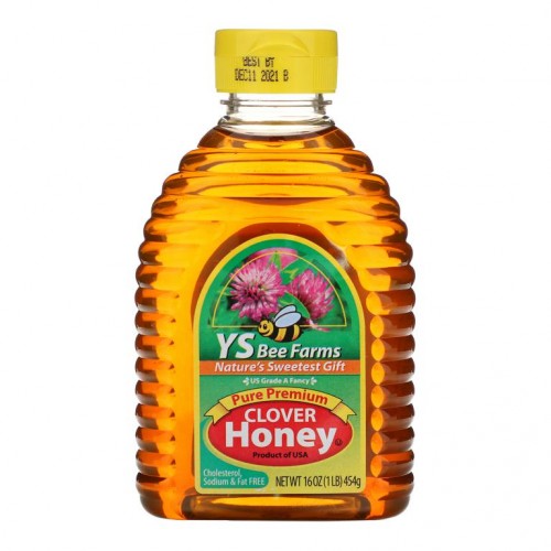Y.S. Eco Bee Farms, 순수 프리미엄 클로버 꿀, 454g(16oz)