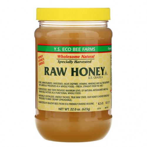 Y.S. Eco Bee Farms, 생 꿀, 미국 A 등급, 623g(22.0oz)
