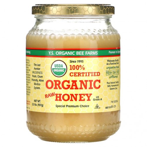 Y.S. Eco Bee Farms, 100% 유기농 인증 로우 허니, 2.0 lbs (907 g)