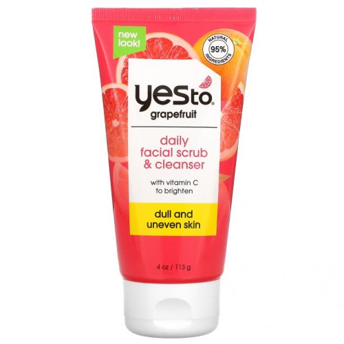 Yes To, Daily Facial Scrub & Cleanser, Grapefruit, 4 oz (113 g)