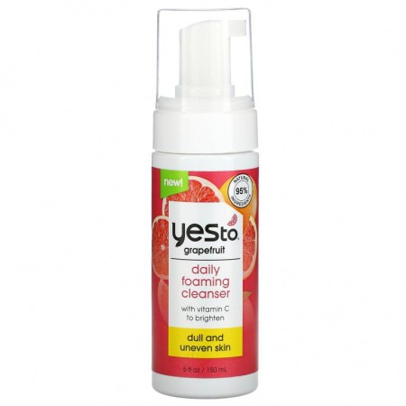 Yes To, Grapefruit, Daily Foaming Cleanser, 5 fl oz (150 ml)