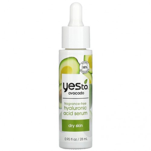 Yes To, Hyaluronic Acid Serum, Avocado, Fragrance Free, 0.95 fl oz (28 ml)