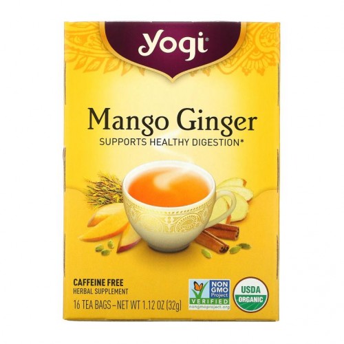 Yogi Tea, 망고 진저, 카페인 무함유, 티백 16개, 32g(1.12oz)