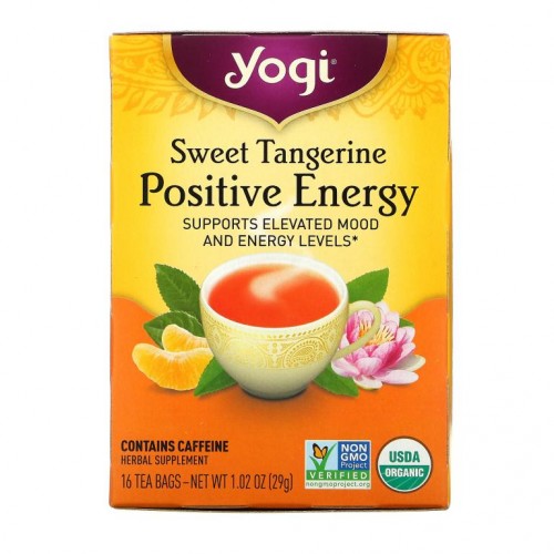 Yogi Tea, 긍정적인 에너지, 스위트 탠저린, 16 티백, 1.02 oz(29g)