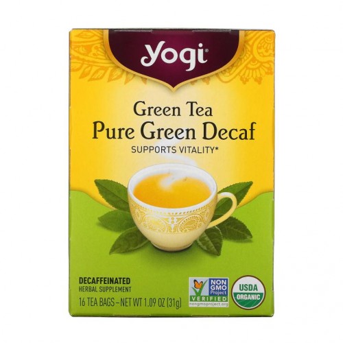 Yogi Tea, 녹차, 순수 그린 무카페인, 16 티백, 1.09 온스 (31 g)