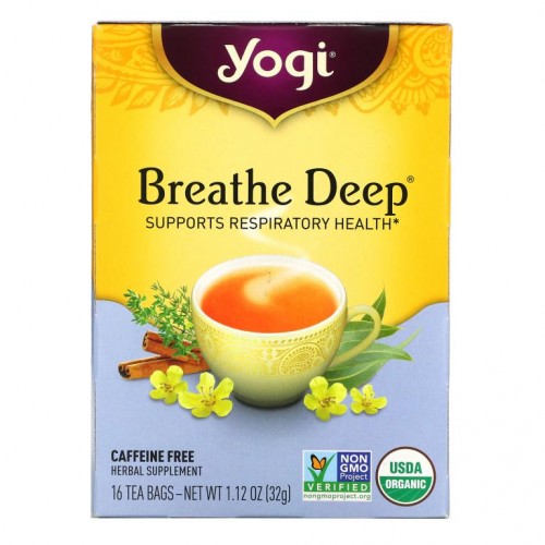 Yogi Tea, Breathe Deep, 무카페인, 티백 16개, 32g(1.12oz)