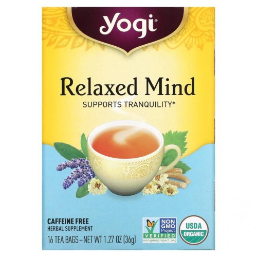 Yogi Tea, Relaxed Mind, 카페인 무함유, 티백 16개, 32g(1.12oz)