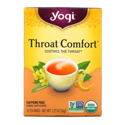 Yogi Tea, Throat Comfort, 카페인 무함유, 티백 16개, 36g(1.27oz)