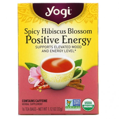 Yogi Tea, 스파이시 히비스커스 블라썸 파지티브 에너지, 티백 16개, 32g(1.12oz)