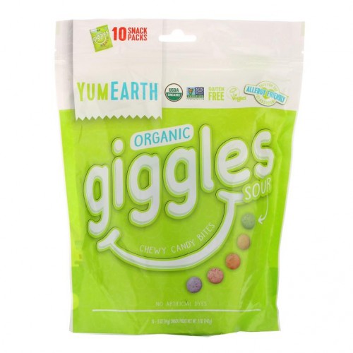YumEarth, 유기농 기글스, 사우어, 스낵 10팩, 각 14g(5oz)