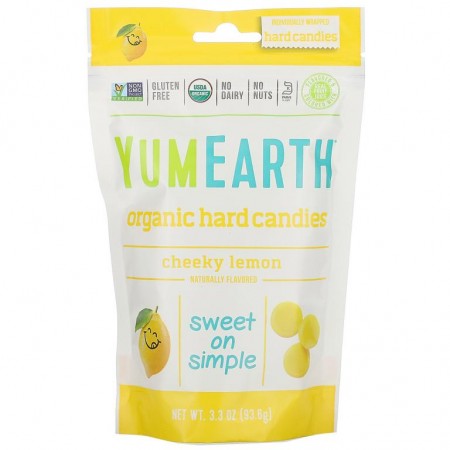 YumEarth, 유기농 하드 캔디, 레몬맛, 3.3 oz (93.6 g)