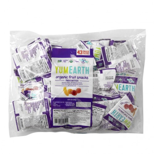 YumEarth, 유기농 과일 스낵, 여러 가지 맛, 43팩, 각 19.8g(0.7oz)