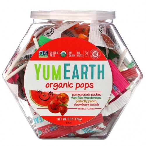 YumEarth, 유기농 막대 사탕, 25개 이상, 6 oz (170 g)