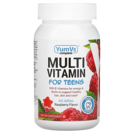 YumV's, 멀티 비타민 청소년용, 라즈베리 향, 60개입