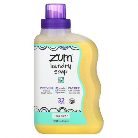 ZUM, 줌 클린, 아로마테라피 세탁 비누, 바다 소금, 32 fl oz (.94 L)