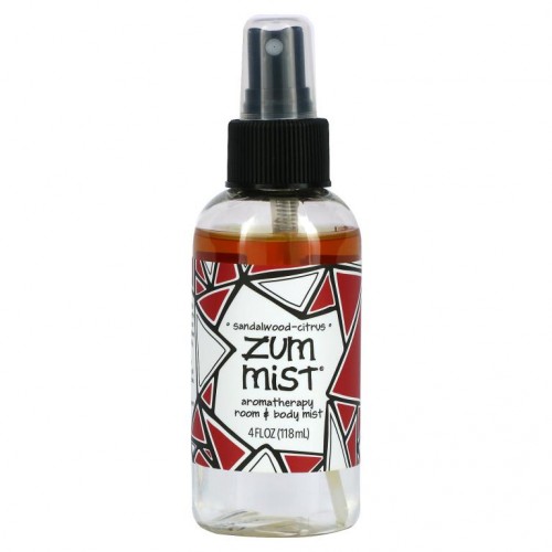 ZUM, 줌 미스트, 방 & 몸에 뿌리는 아로마테라피 미스트, 샌들우드-시트러스, 4 fl oz