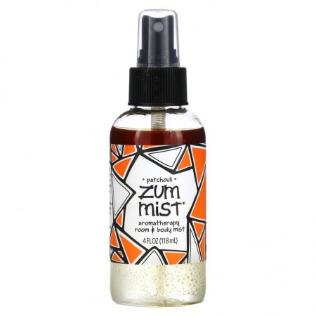 ZUM, 줌 미스트, 방 & 몸에 뿌리는 아로마테라피 미스트, 파촐리, 4 fl oz(118 ml)