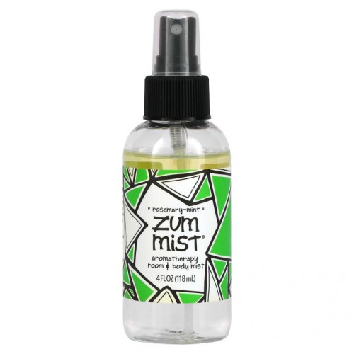 ZUM, 줌 미스트, 방 & 몸에 뿌리는 아로마테라피 미스트, 로즈마리-민트, 4 fl oz