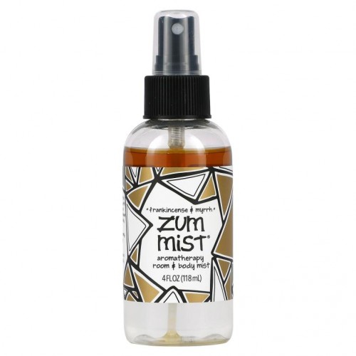 ZUM, 줌 미스트, 방 & 몸에 뿌리는 아로마테라피 미스트, 유향 및 몰약, 4fl oz