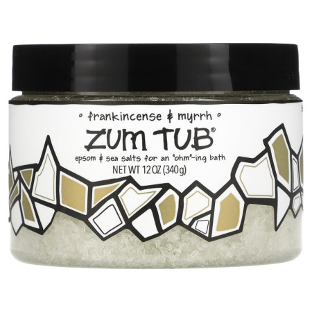 ZUM, Zum Tub, 엡솜 및 바다 소금, 유향 및 몰약, 340g(12oz)