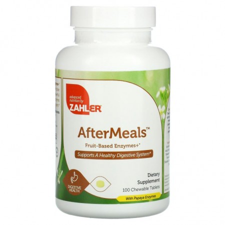 Zahler, AfterMeals, 과일 효소, 츄어블 100정