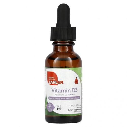 Zahler, 비타민D3, 고급 D3 포뮬라, 25mcg(1,000IU), 30ml(1fl oz)