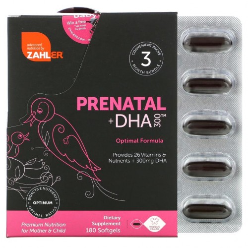 Zahler, 임산부용 + DHA 300 옵티멀 포뮬라, 소프트젤 180정