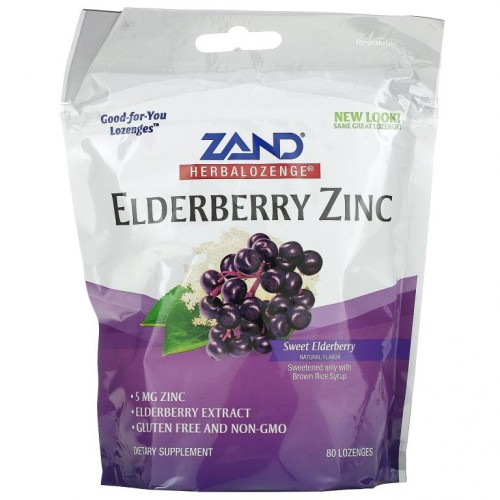 Zand, Herbalozenge, 엘더베리 아연, 스위트 엘더베리, 80 사탕