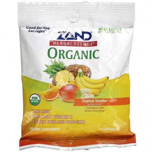 Zand, 유기농 Herbalozenge, 트로피칼 진정제, 사탕 정제 18개