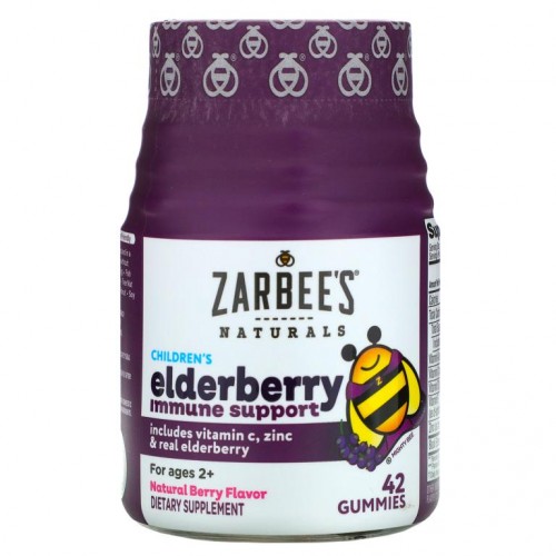 Zarbee's, 어린이용 엘더베리 면역 증진, 천연 베리맛, 2세 이상 어린이용, 구미젤리 42개