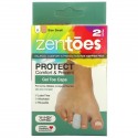 ZenToes, Gel Toe Caps, Small, Grey, 2 Pack