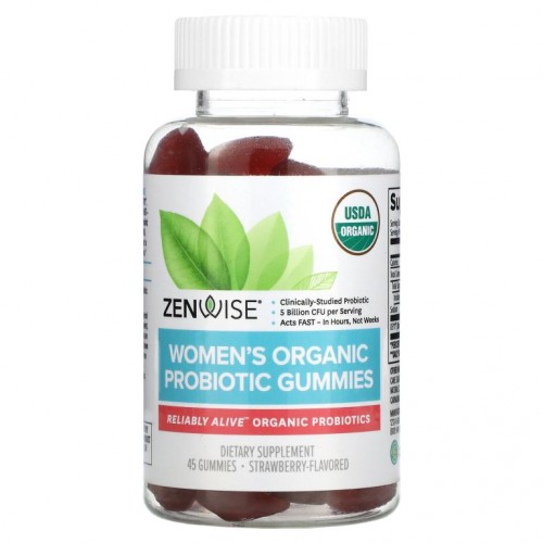 Zenwise Health, 여성용 유기농 프로바이오틱 구미젤리, 딸기, 구미젤리 45개