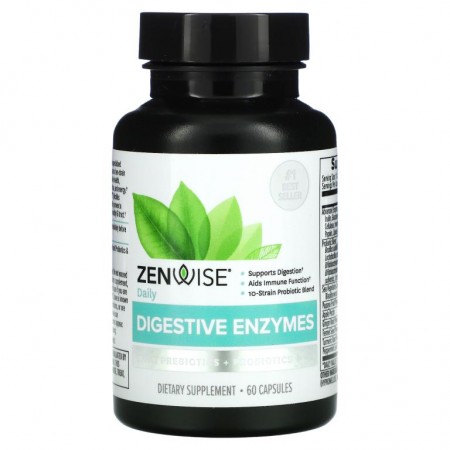 Zenwise Health, 프리바이오틱 + 프로바이오틱 함유 소화 효소, 캡슐 60정