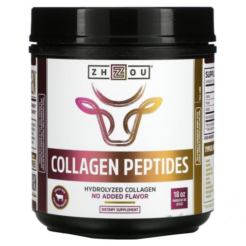 Zhou Nutrition, 콜라겐 펩타이드, 가수분해콜라겐, 향미료 무함유, 510g(18oz)