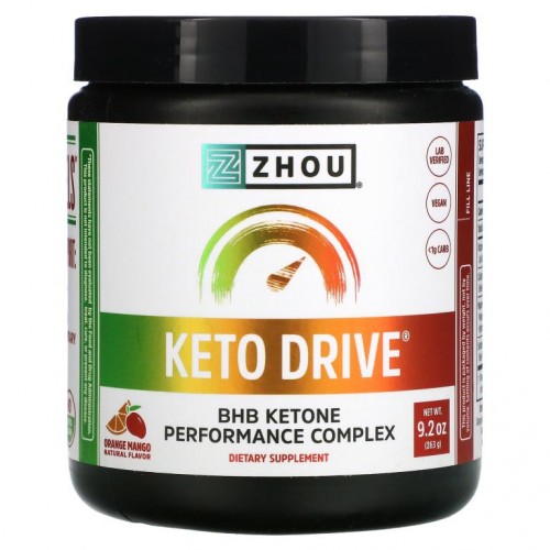 Zhou Nutrition, 케토 드라이브, 오렌지 망고, 8.29 oz (235 g)