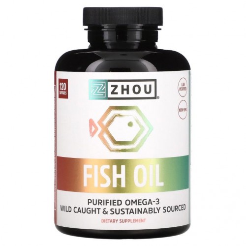 Zhou Nutrition, 피쉬 오일, 소프트젤 120 정