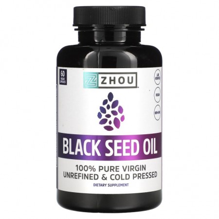 Zhou Nutrition, 블랙 씨드 오일, 베지 캡슐 60정