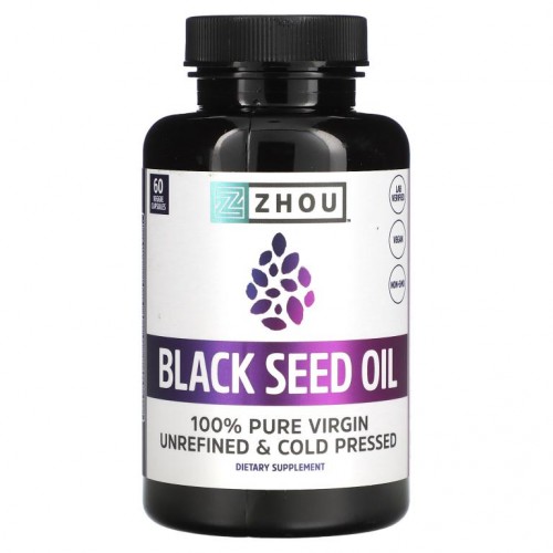 Zhou Nutrition, 블랙 씨드 오일, 베지 캡슐 60정